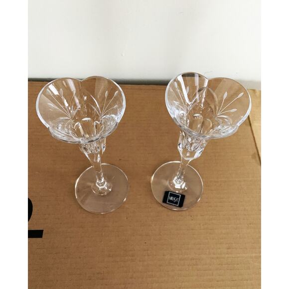 Pair of Mikasa Cut Chrystal Stemmed Candle holders in Box - Picture 4 of 9